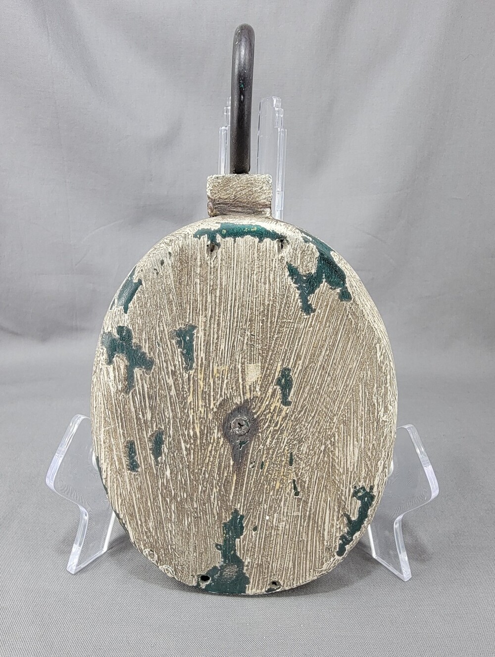 Wood Pulley Faux Antique Weathered Rustic Home Decor Single